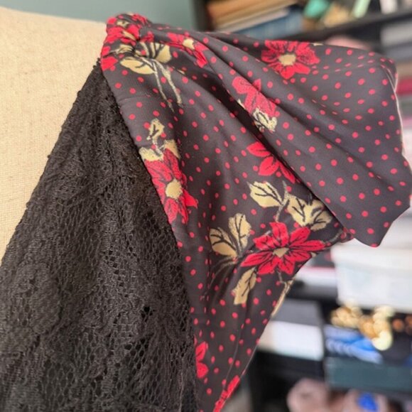 Free People Aurora Dress Red Floral A-line Mini Babydoll Puff Sleeves Large NWOT - Picture 5 of 16